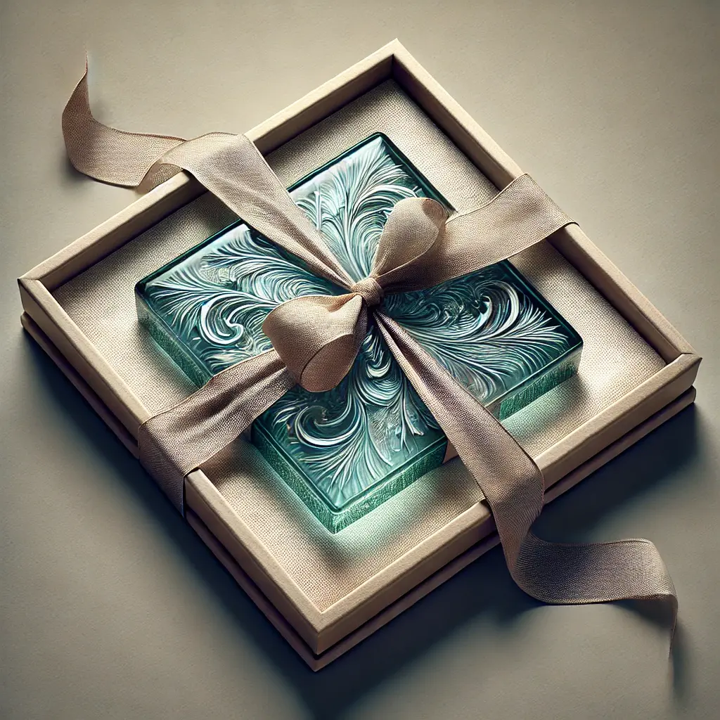 gift-with-a-piece-of-glass-wall-art-inside-