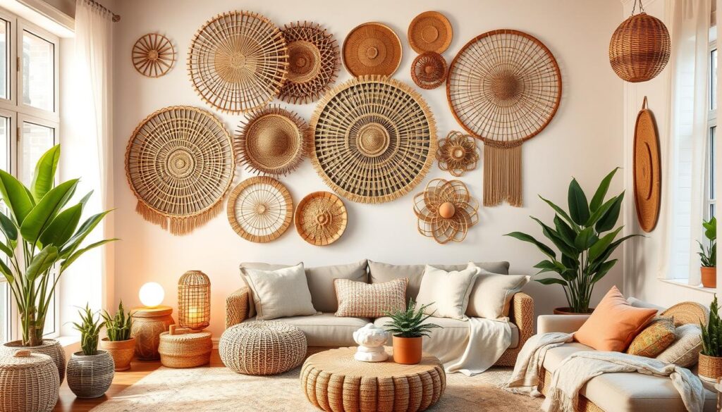 rattan wall decor