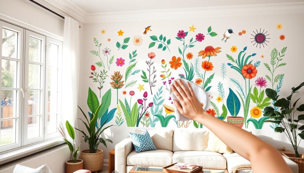 wall decal maintenance