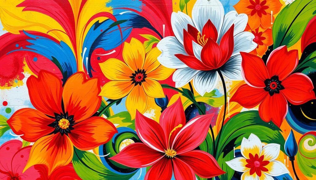 abstract flower paintings