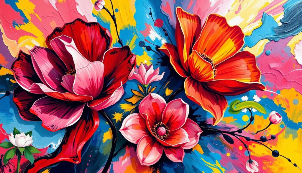 acrylic floral paintings