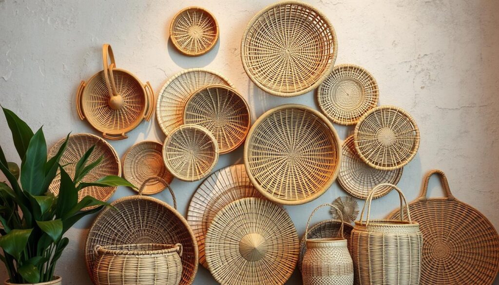 boho basket wall decor