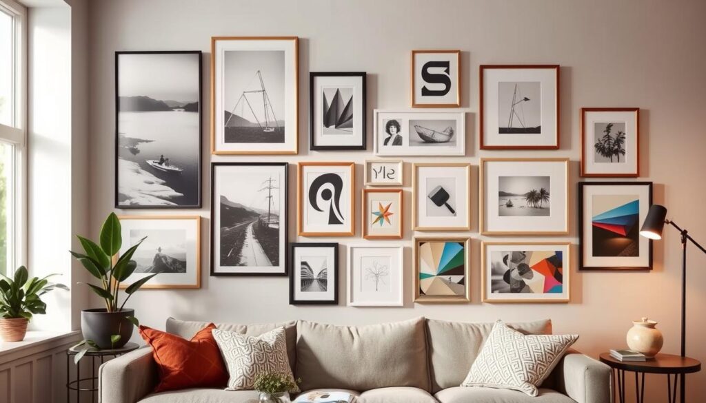 living room gallery wall