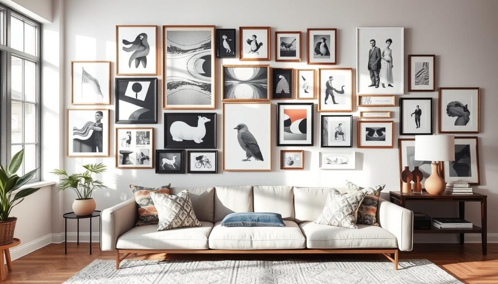 living room gallery wall