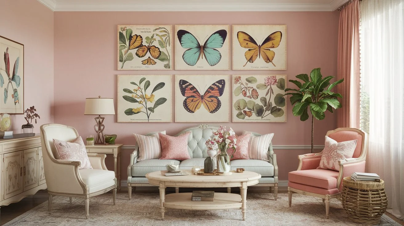 Vintage butterfly wall art