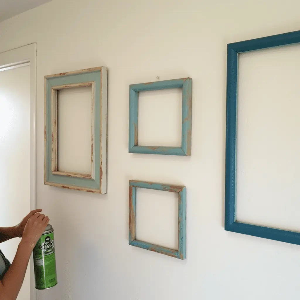 DIY bathroom art: affordable thrifted frame makeover