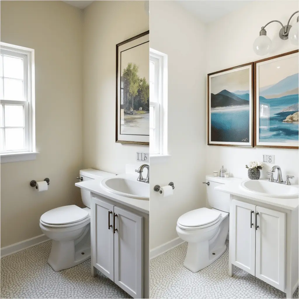 Bathroom wall art transformation: from blank walls to personalized sanctuary