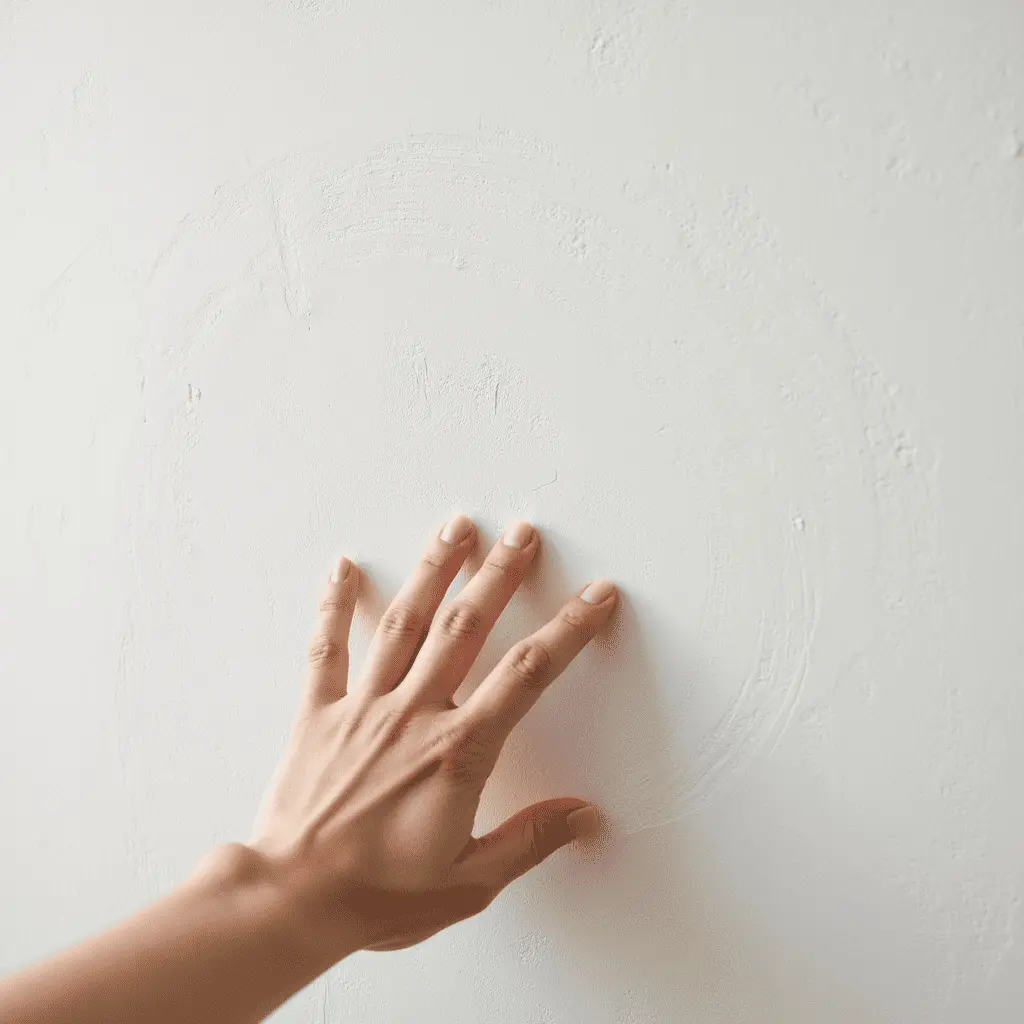 Close-up of smooth plaster wall texture.