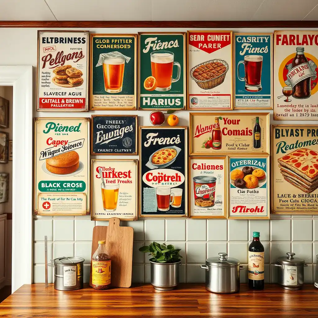 Vintage Advertisement Posters kitchen wall art